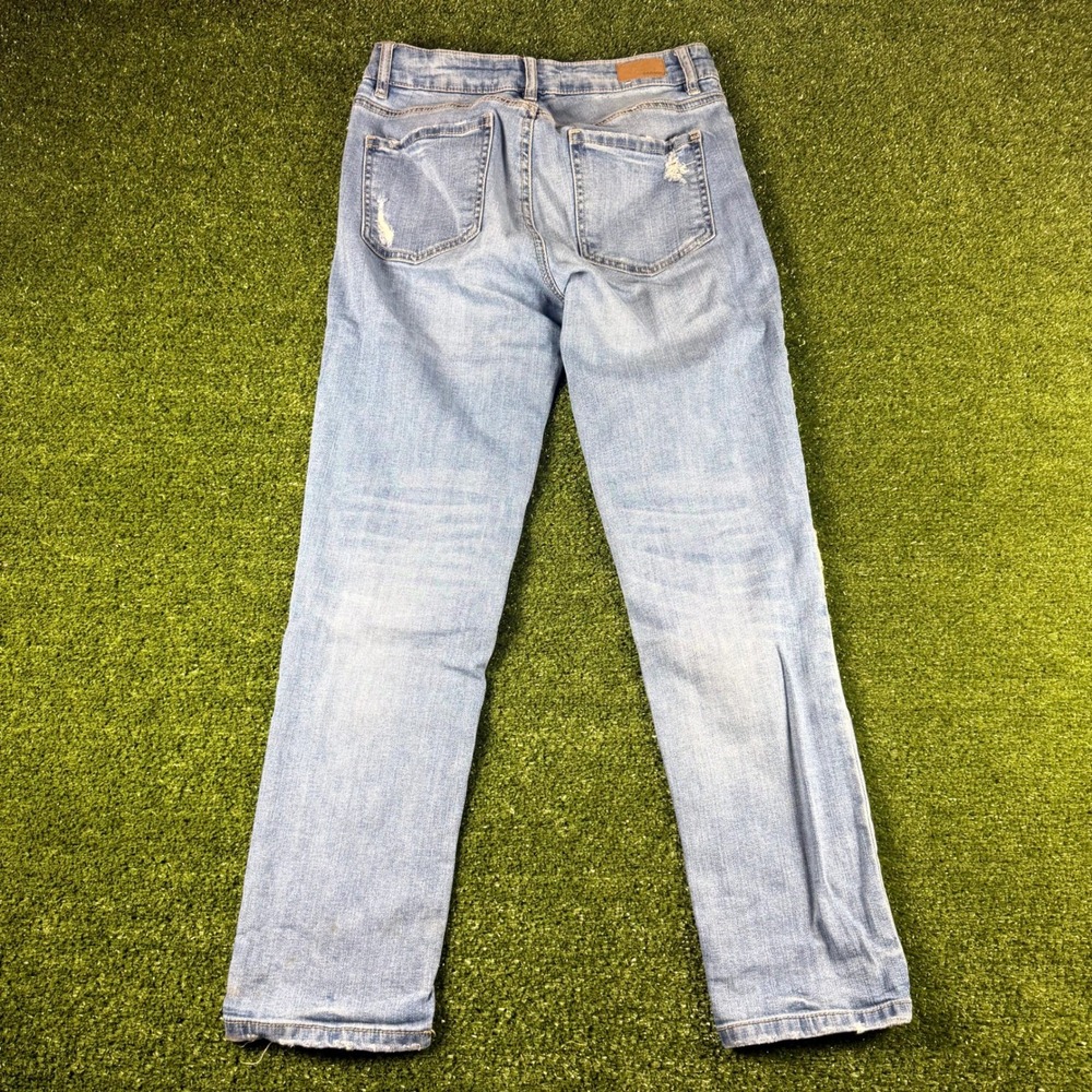 Garage Girlfriend Jeans Light Wash Distressed Destroyed Denim Size 3 0679